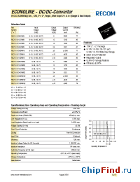 Datasheet REC15-1212SRWB manufacturer Recom